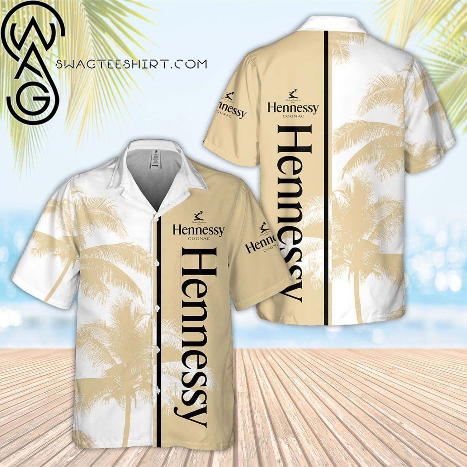 Hennessy Palm Tree All Over Print Summer Vacation Hawaiian Shirt