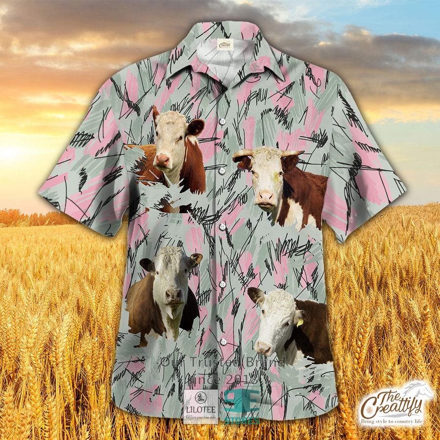 Hereford Flower Full Color Hawaiian Shirt