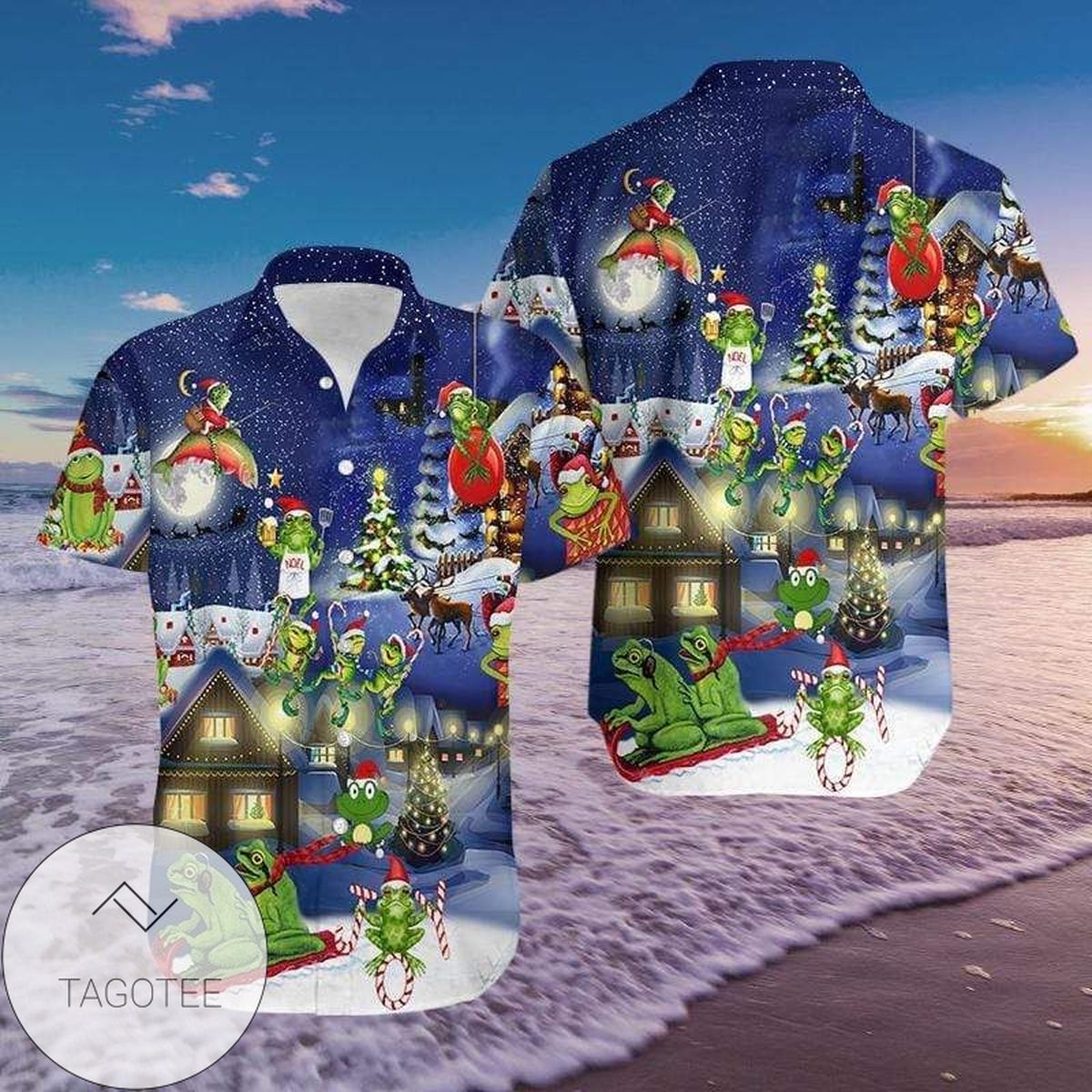 High Quality 2022 Authentic Hawaiian Shirts Frogs Sing Christmas Songs