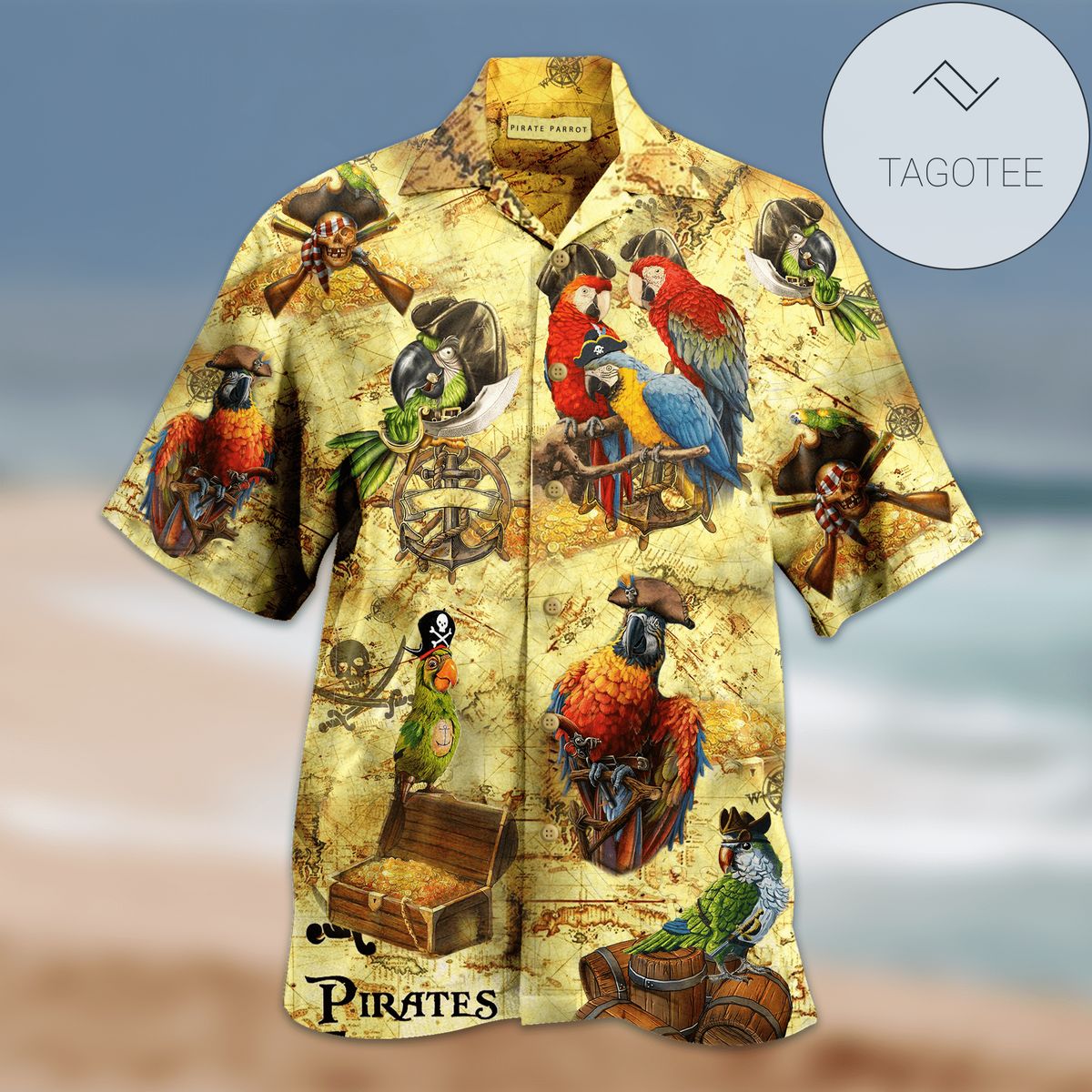 High Quality Amazing Pirate Shark Unisex Hawaiian Aloha Shirts Hl