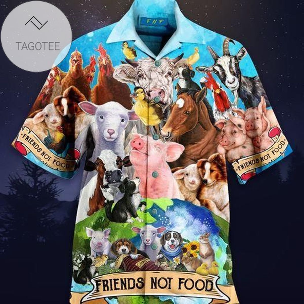 High Quality Friends Not Food Happy Farm 2022 Authentic Hawaiian Aloha Shirts