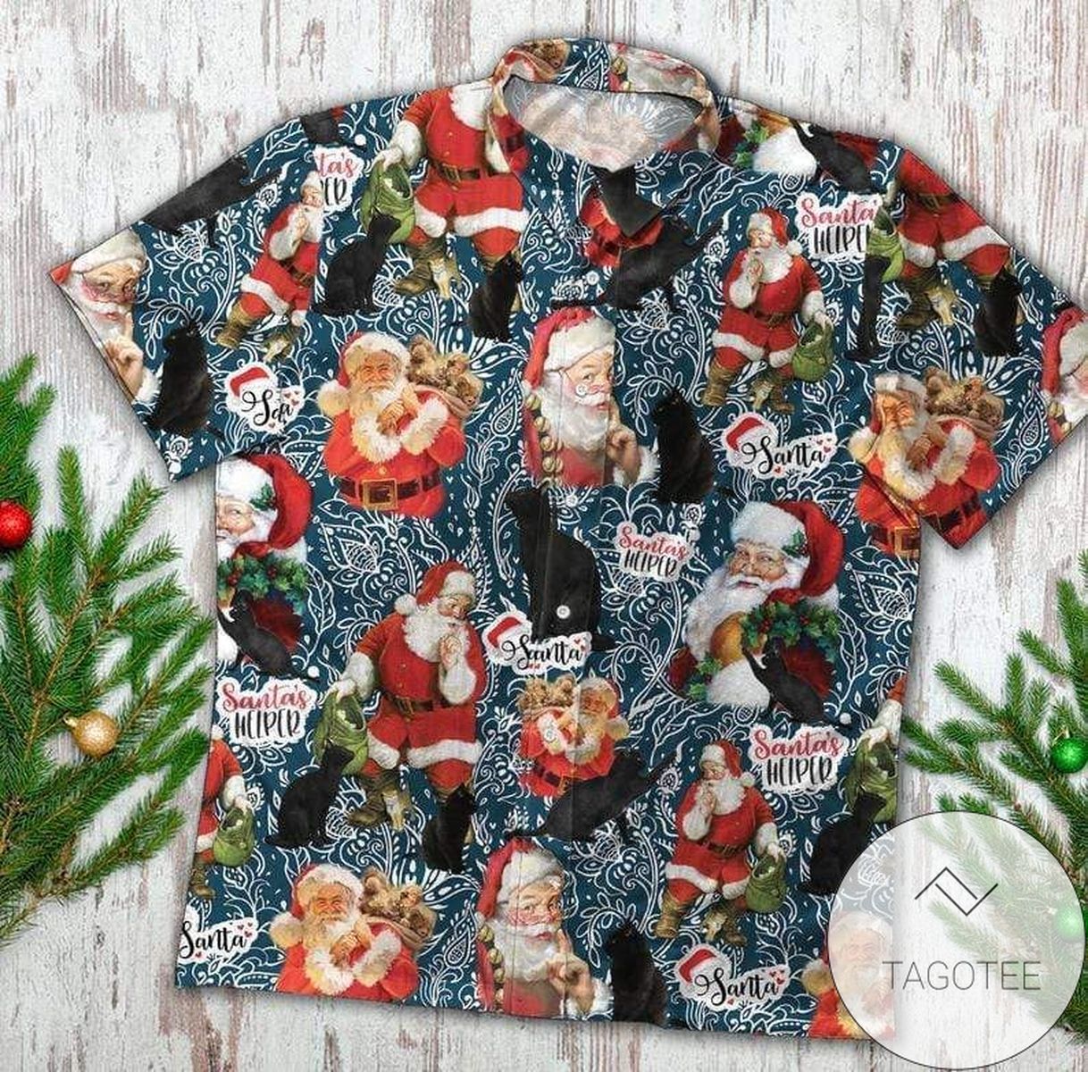 High Quality Funny Santa Claus Cute Reindeer Christmas 2022 Authentic Hawaiian Shirts V