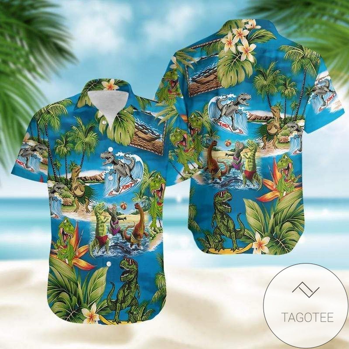 High Quality Funny Santa Claus Enjoy Summer Green Authentic Hawaiian Shirt 2022s