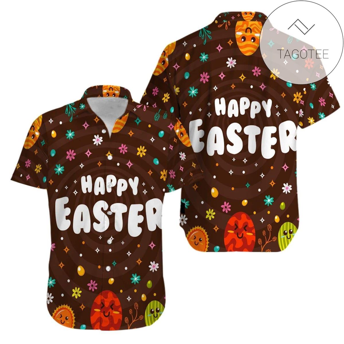 High Quality Happy Easter Vintage Bunny Baby Blue Hawaiian Aloha Shirts H