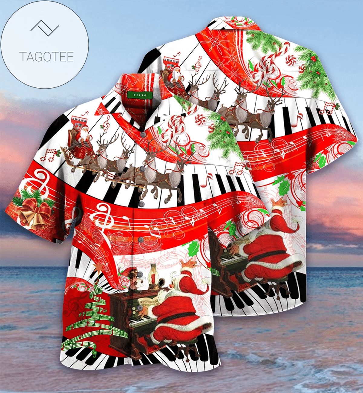 High Quality Hawaiian Aloha Shirts Christmas Santa Claus Dives