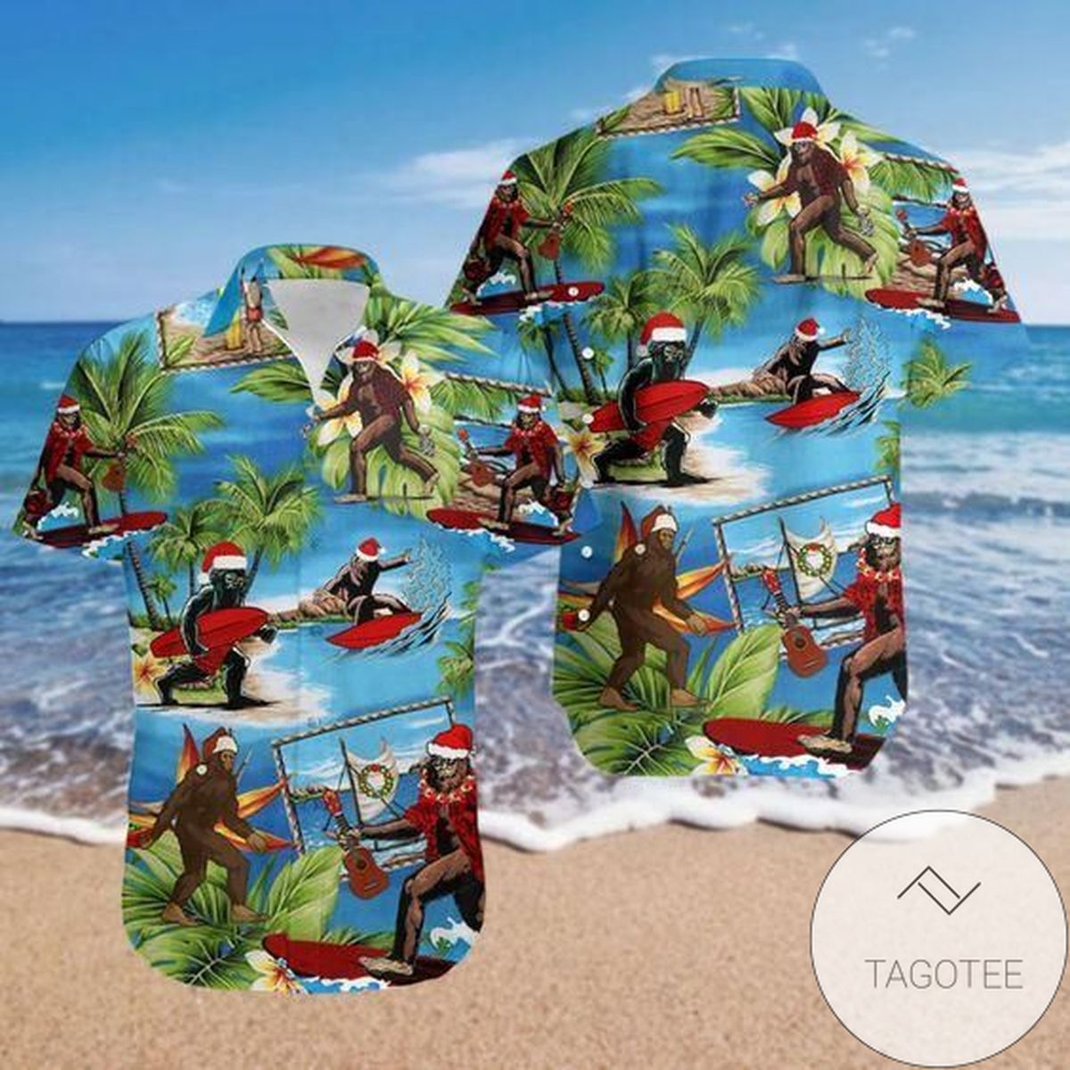 High Quality Hawaiian Aloha Shirts Bigfoot Beer Surfing