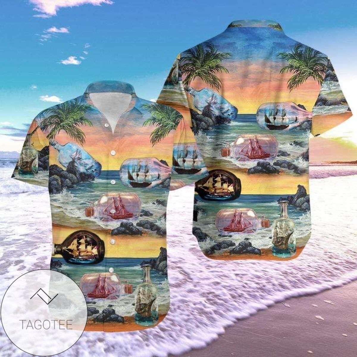 High Quality Hawaiian Aloha Shirts Skull Coconut Island Hibicus