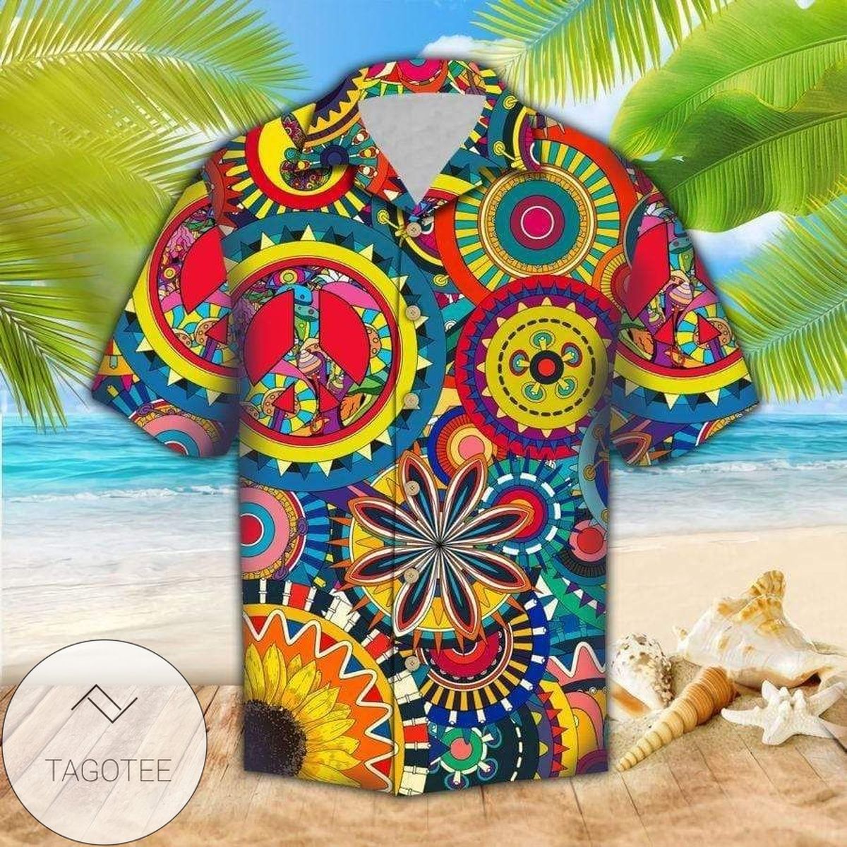 High Quality Hippie Van Beach Tropical Full Hawaiian Shirts Hl