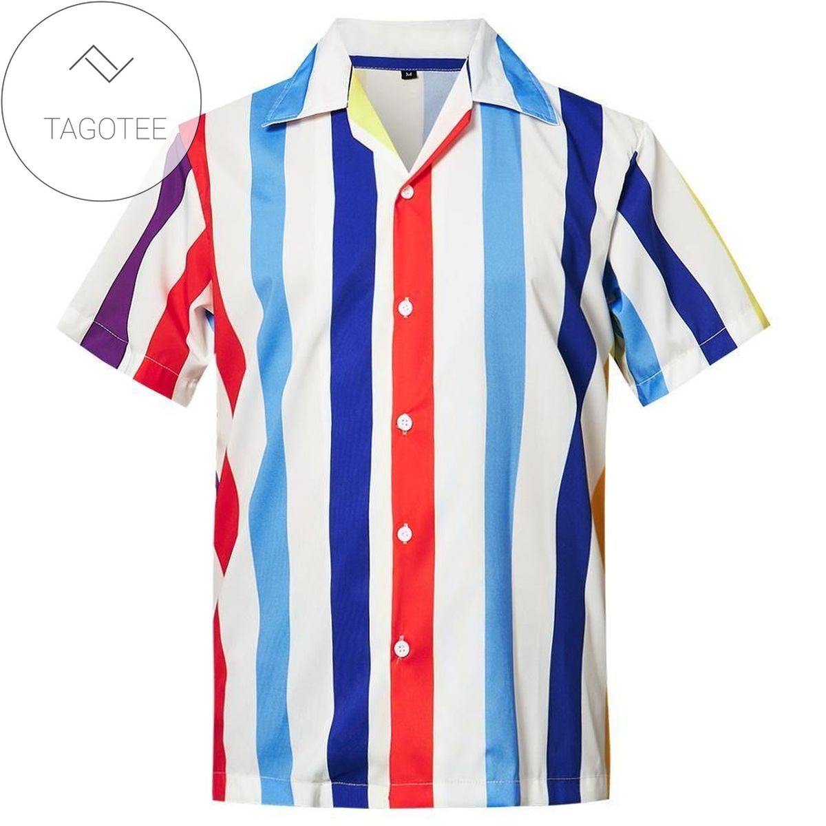 High Quality Mens Hawaiian Shirt Red Stripes