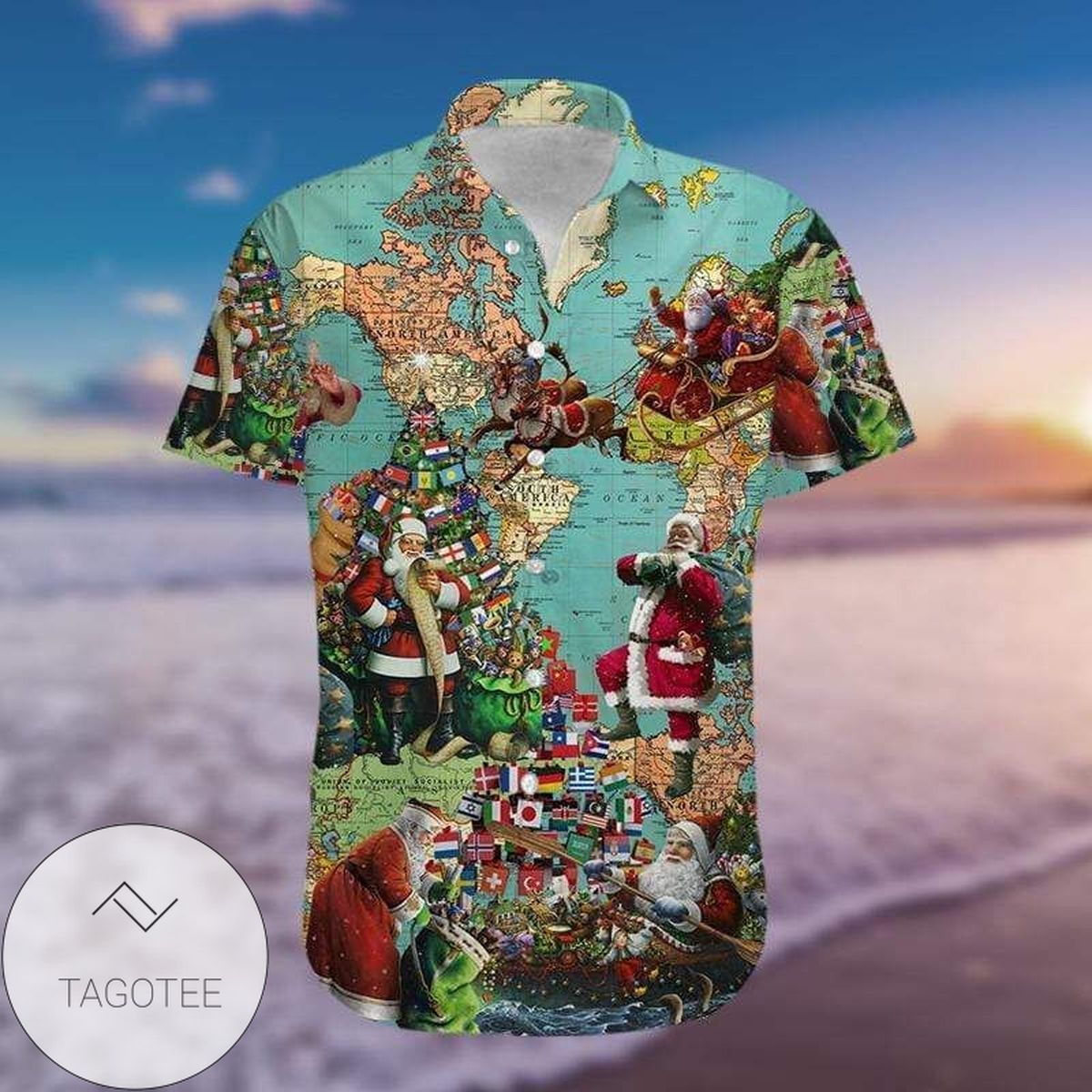 High Quality Santa Claus Hawaiian Aloha Shirts