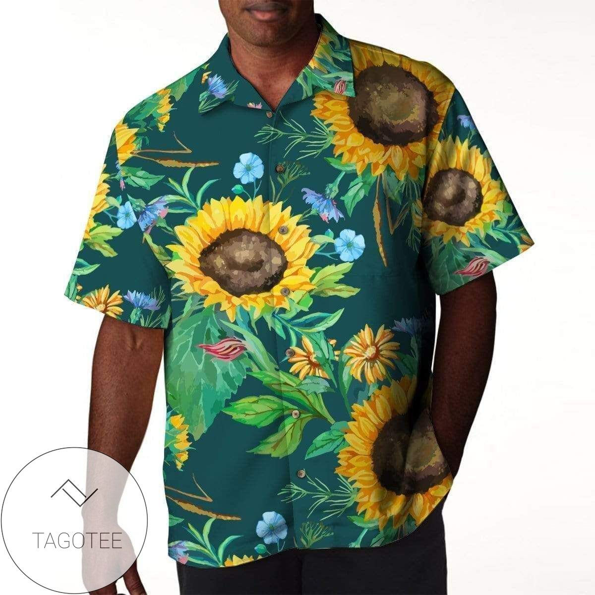 High Quality Sunflower Purple Authentic Hawaiian Shirt 2022