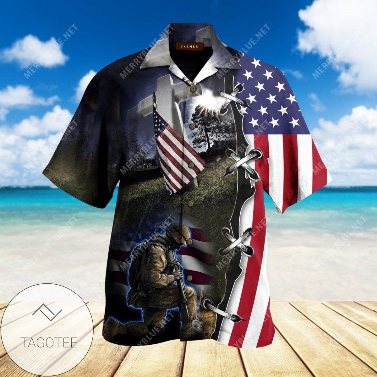 High Quality Veteran Eagle Army Hawaiian Unisex Aloha Shirts V