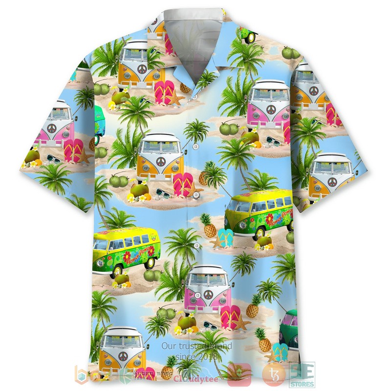 Hippie Beach pattern Hawaiian Shirt