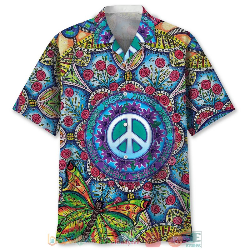 Hippie green Hawaiian Shirt