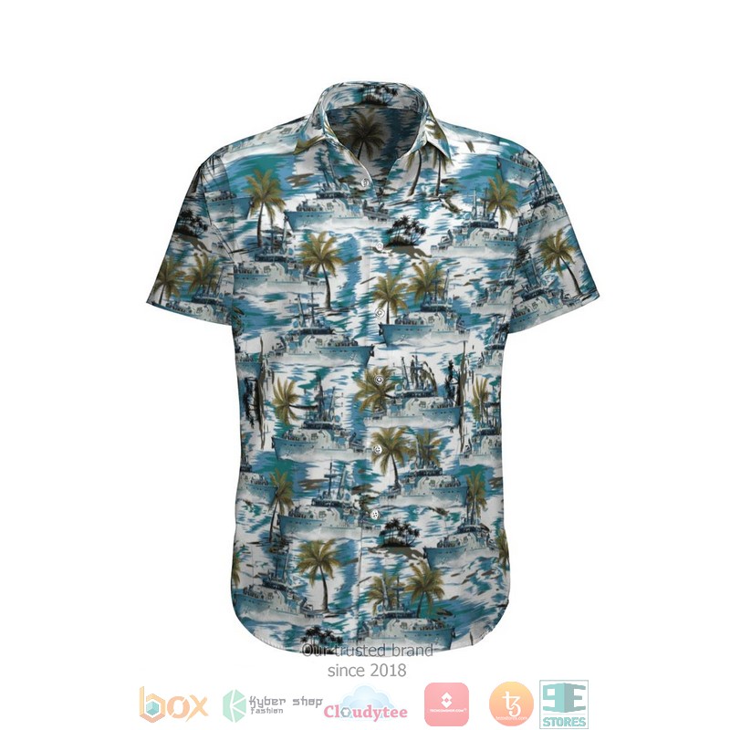 HMAS Hobart DDG 39 Royal Australian Navy Coconut Hawaiian Shirt, Short