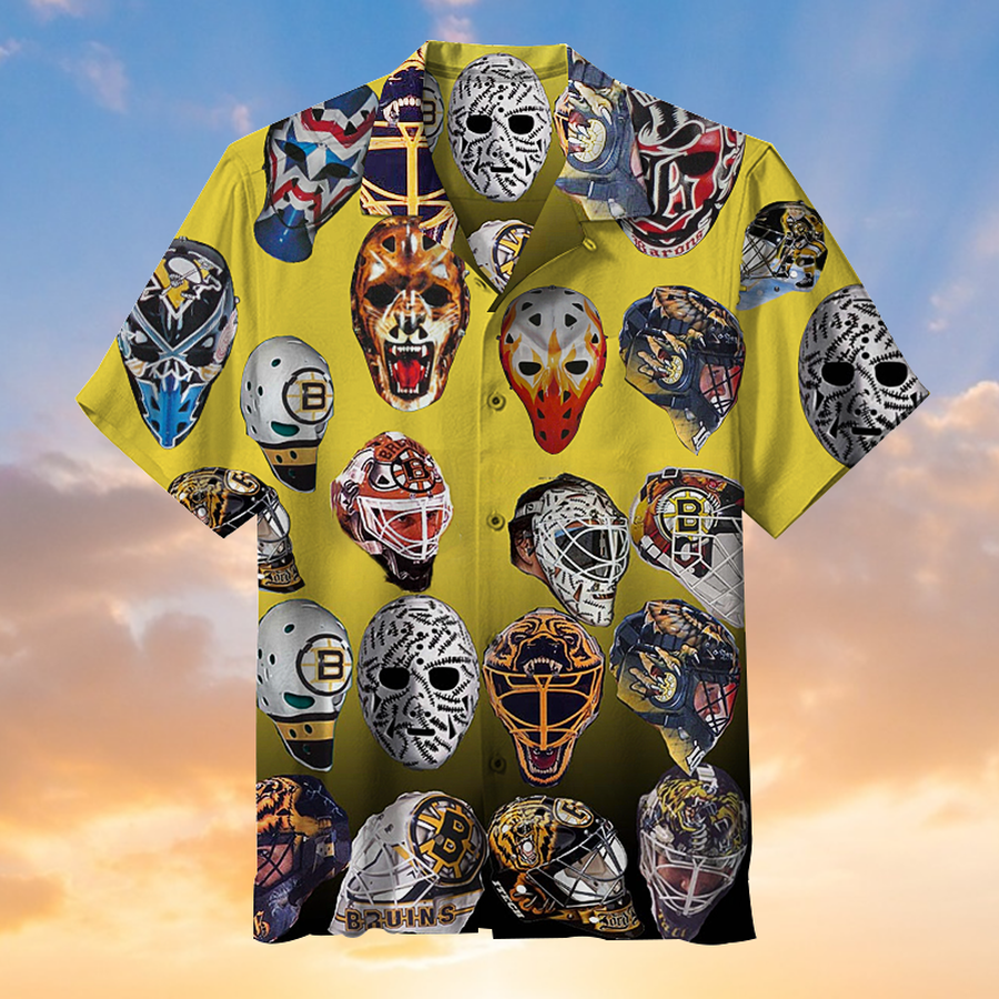 Hockey Goalie Mask Unisex Hawaiian Shirt 3D All Over Print Men Women Unisex Model 858