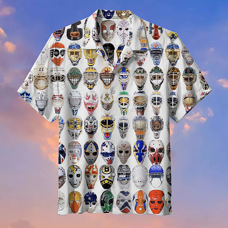 Hockey Goalie Mask Unisex Hawaiian Shirt 3D All Over Print Men Women Unisex Model 594