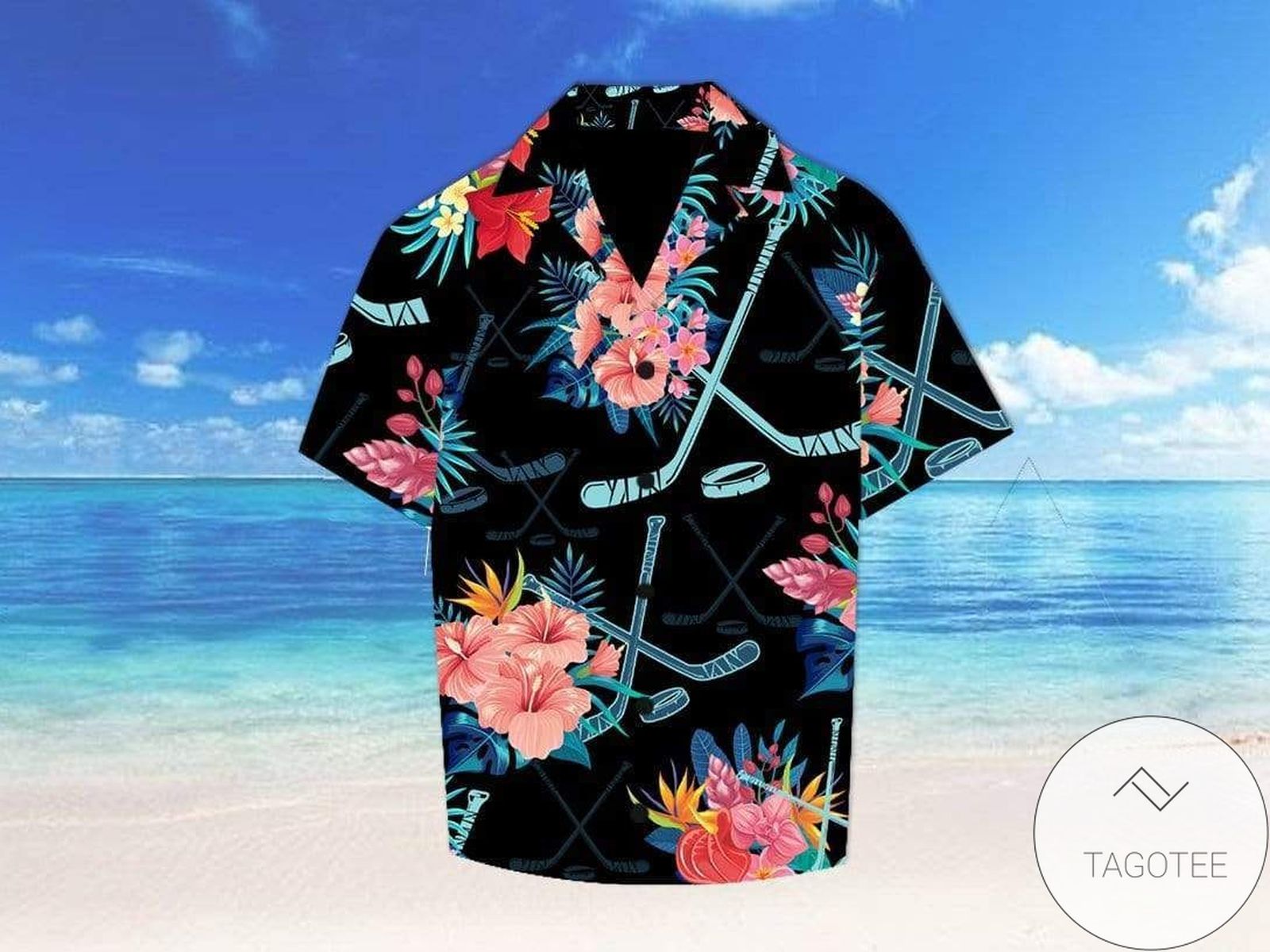 Hockey Surfing Summer Hibiscus Hawaiian Shirts