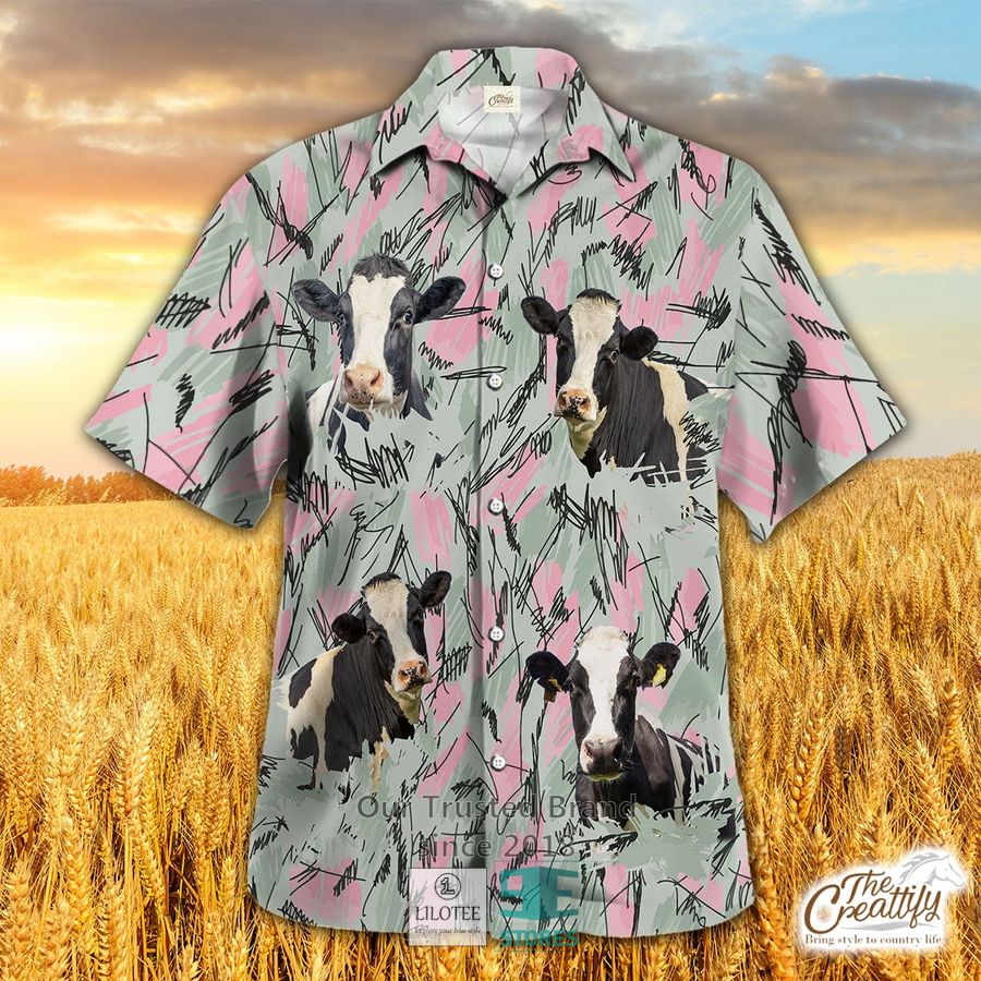 Holstein friesian Cattle 3D Hawaiian Shirt