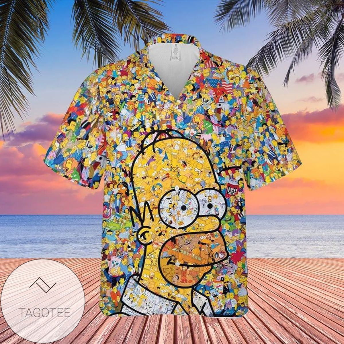 Homer Simpson Summer Beach For Men And Women Graphic Print Short Sleeve Hawaiian Casual Shirt