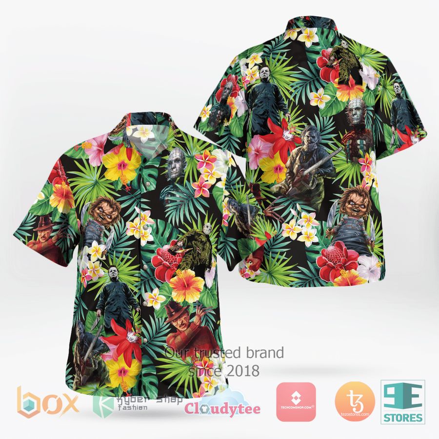 Horror Face Characters Tropical Hawaiian Shirt