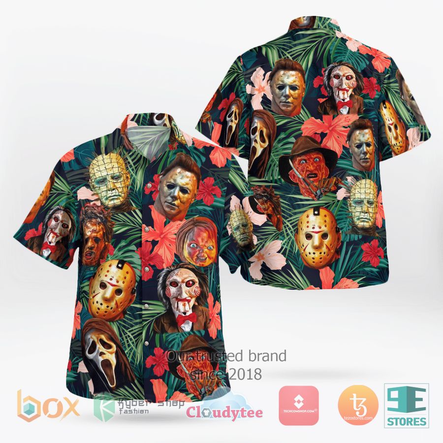 Horror Faces Characters Halloween Hawaiian Shirt