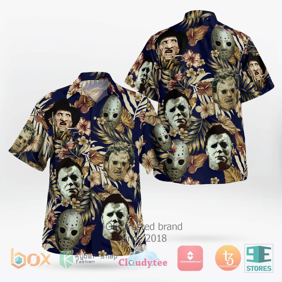 Horror Movie Characters Chucky Jason Michael Freddy Halloween Gift Hawaiian Shirt