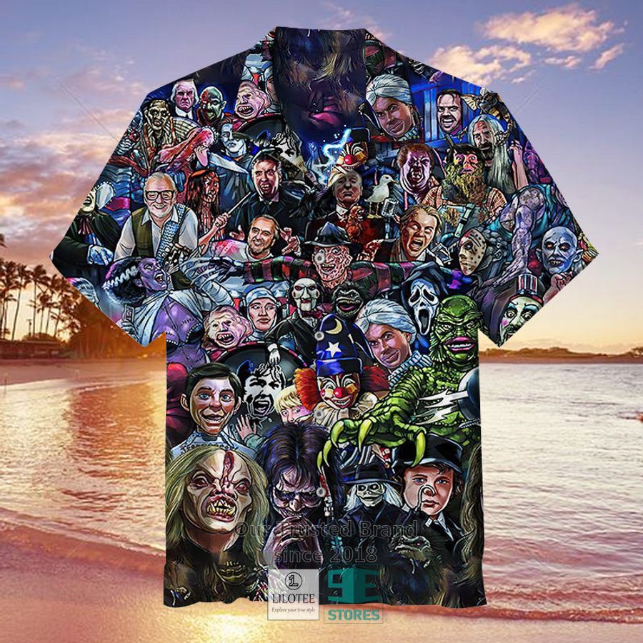 Horror movie faces Hibiscus Flowers Hawaiian Shirt