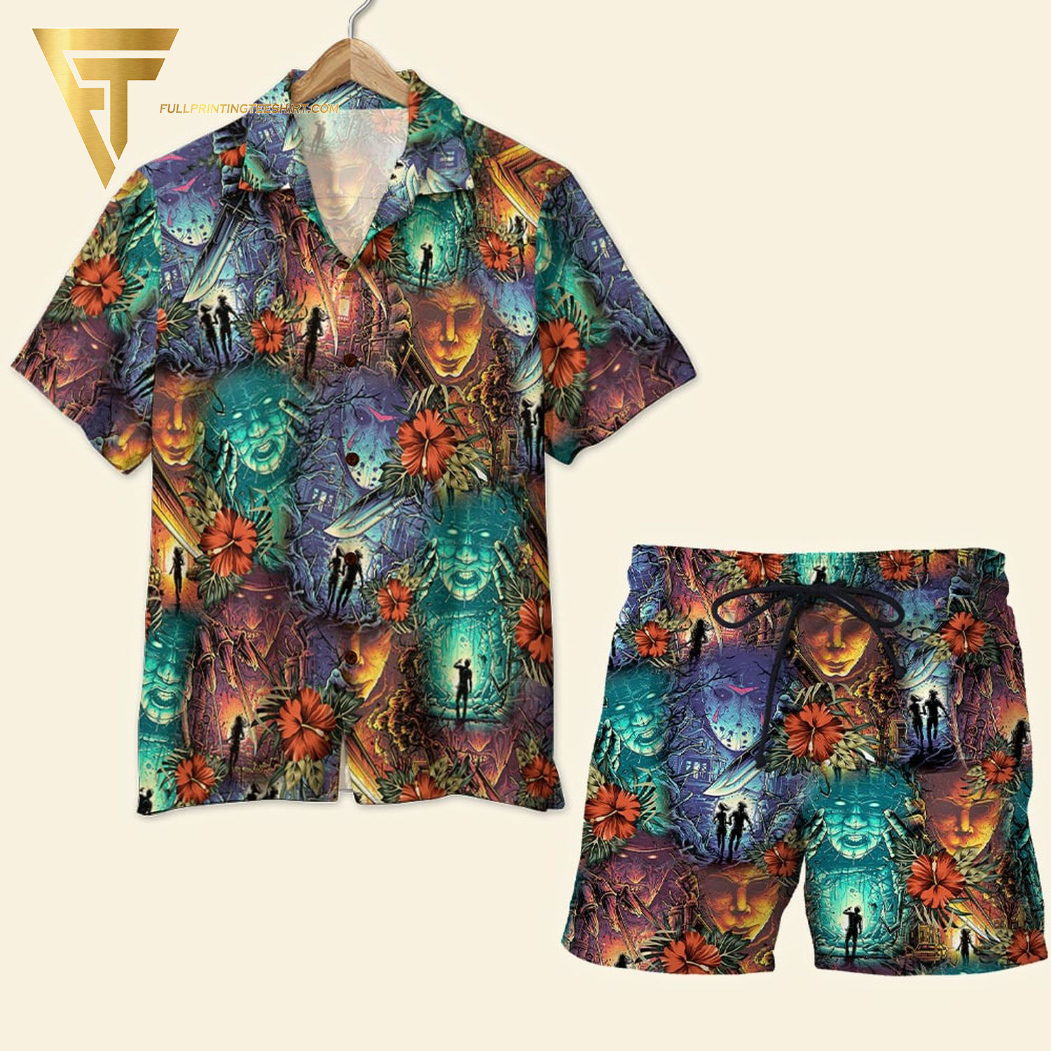 Horror Movies Halloween Full Printing Hawaiian Shirt