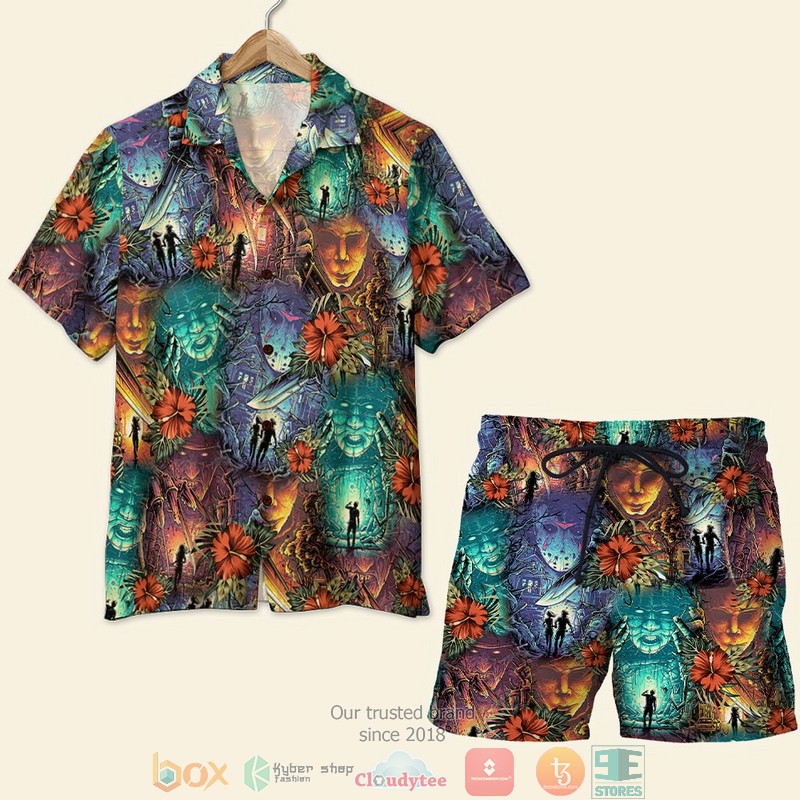 Horror Movie Characters Chucky Jason Michael Freddy Halloween Gift Hawaiian Shirt