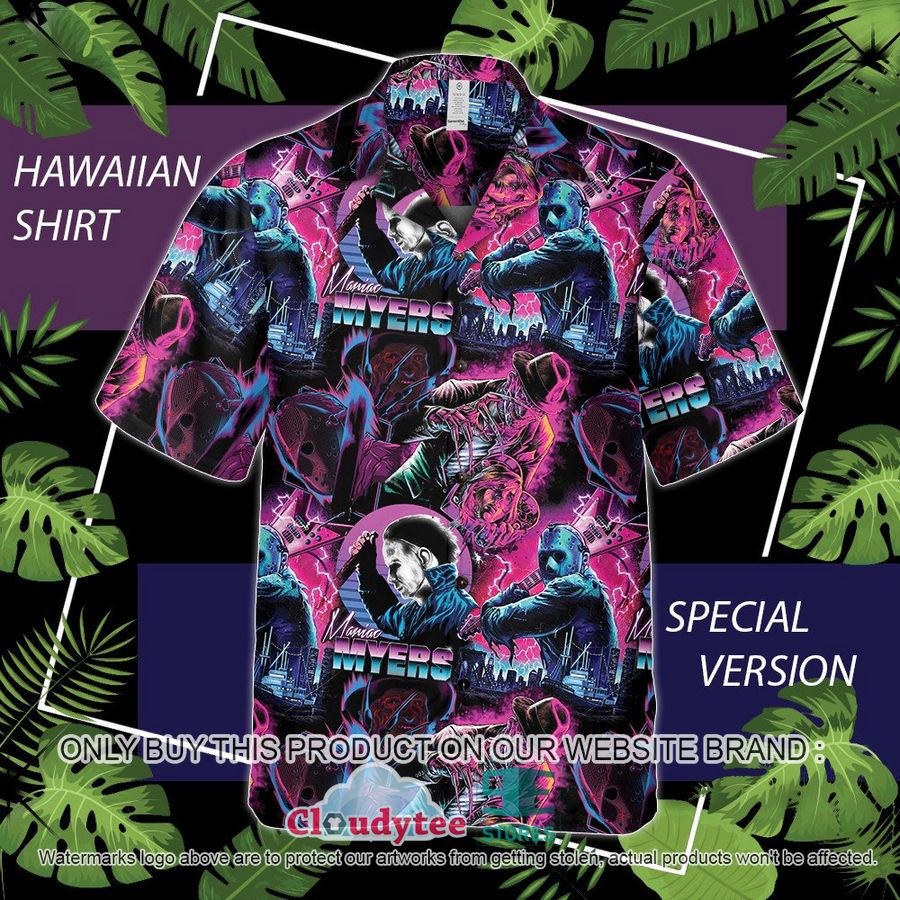 Horror movie faces Hibiscus Flowers Hawaiian Shirt