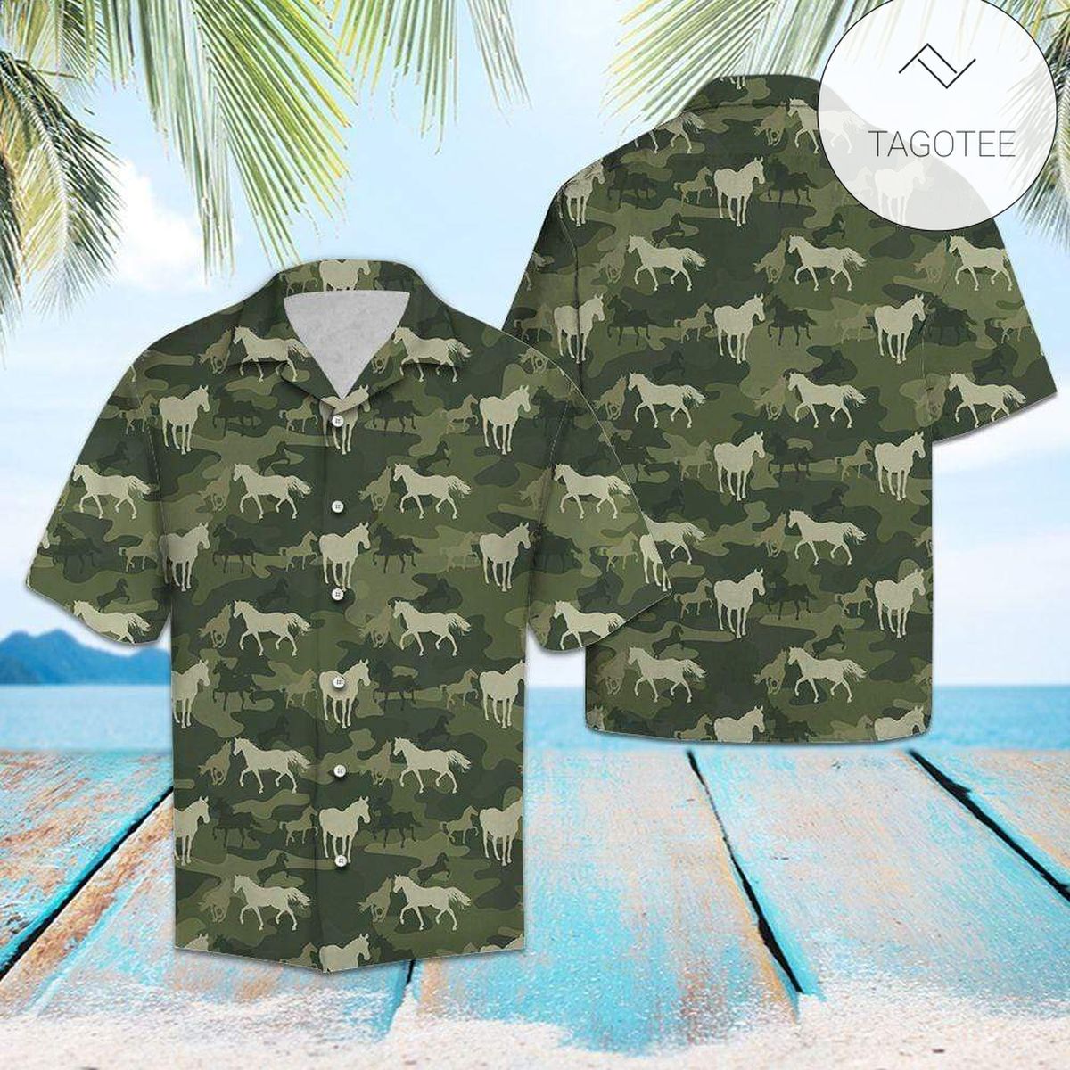 Horse Green Tropical Leaves Hawaiian Shirt Summer Button Up Shirt For Men Latest Shirt 2020