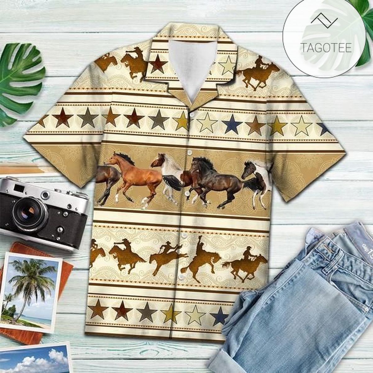 Horse Hawaiian Shirt Horse Pattern 3d Brown Horse Lover Hawaii Aloha Shirt