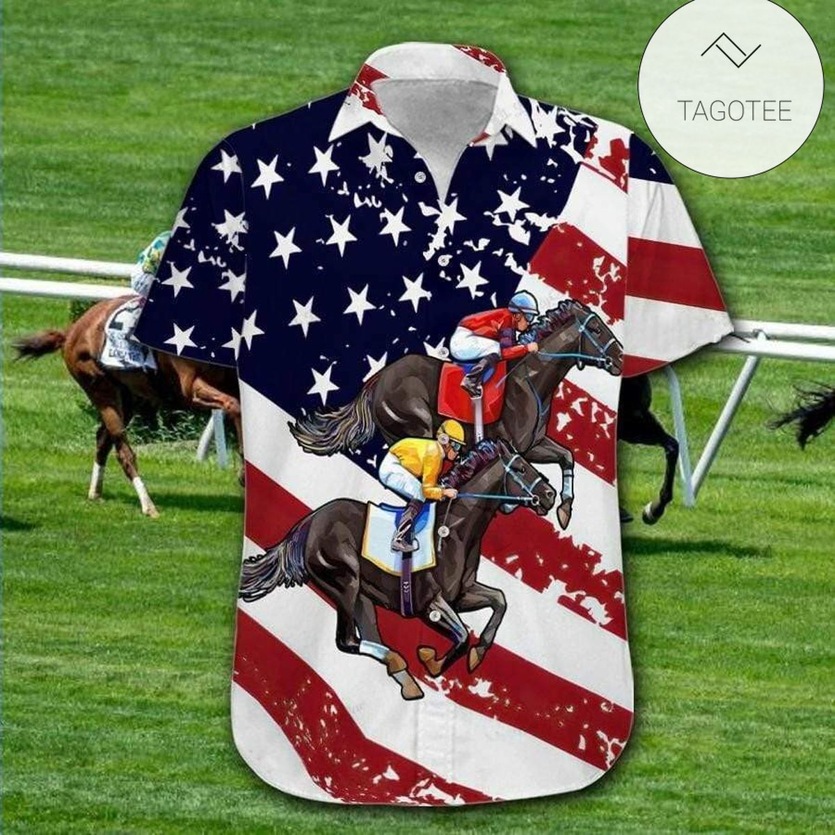 Horse Hawaiian Shirt Native American Black Horse American Flag Hawaii Aloha Shirt