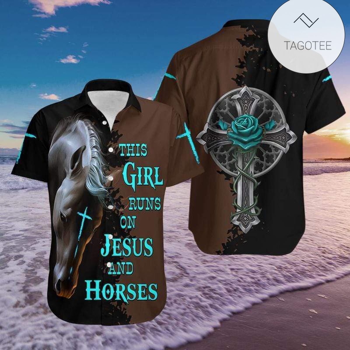 Horse Hawaiian Shirt Three Running Horses Fireworks Horse Lover Hawaii Aloha Shirt