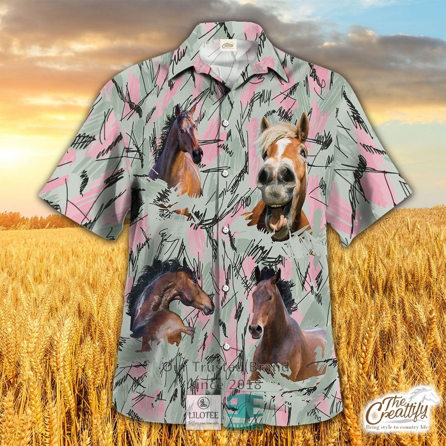 Horse Flower Full Color Hawaiian Shirt