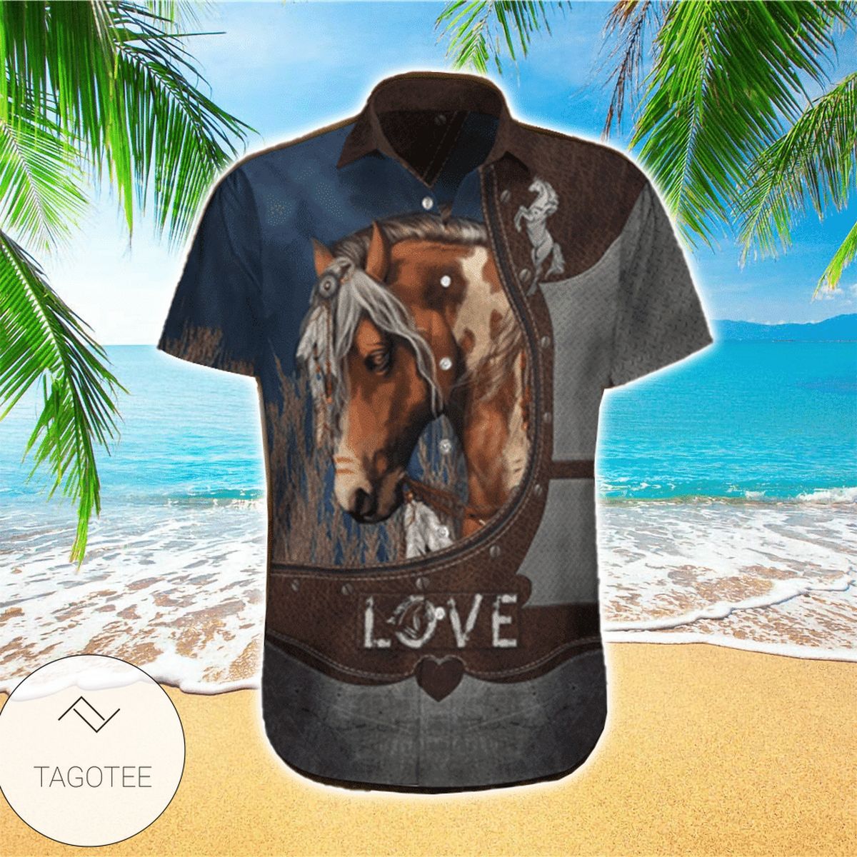 Horse In The Wood Grey Hawaiian Shirt