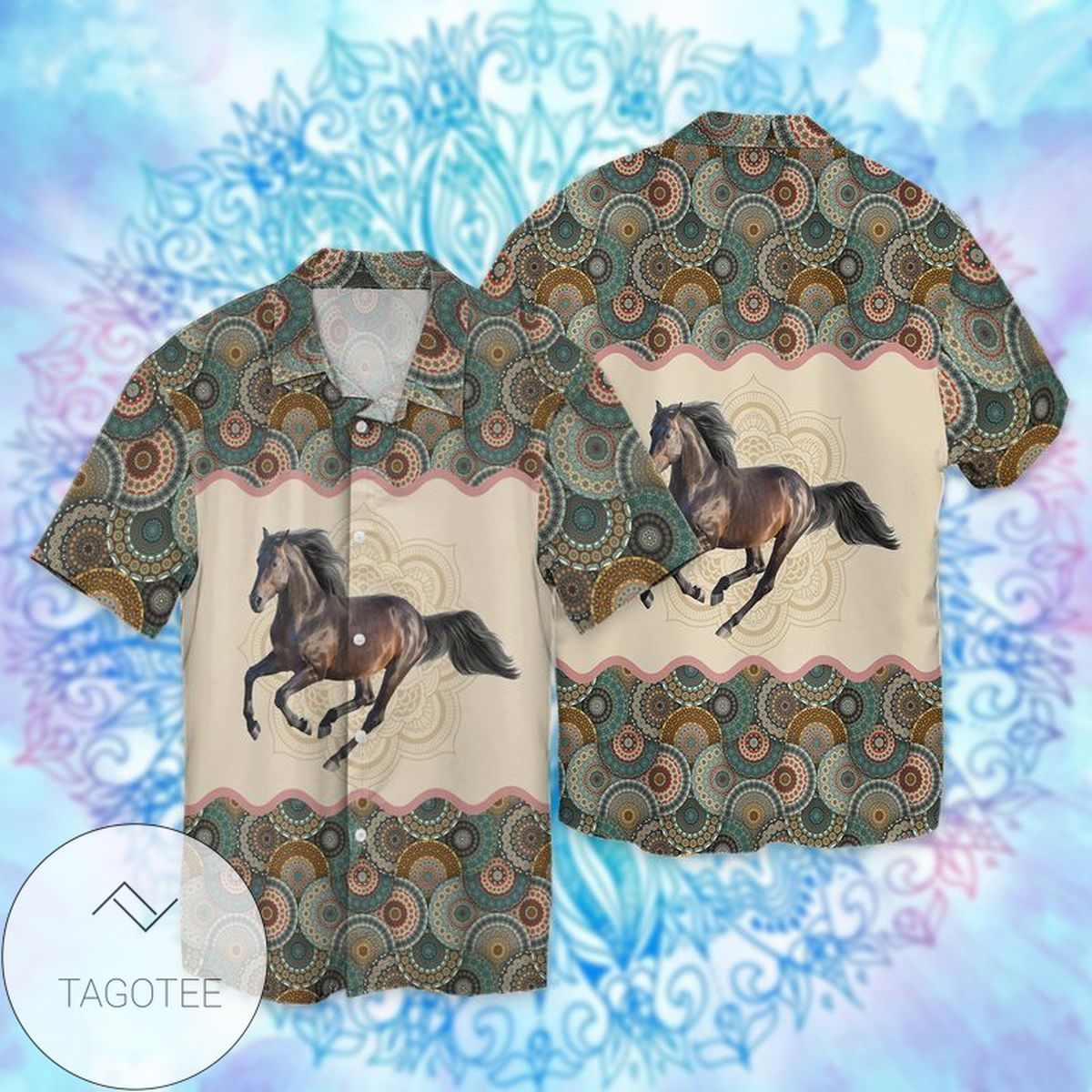 Horse Leather Love Brown Grey Hawaiian Shirt