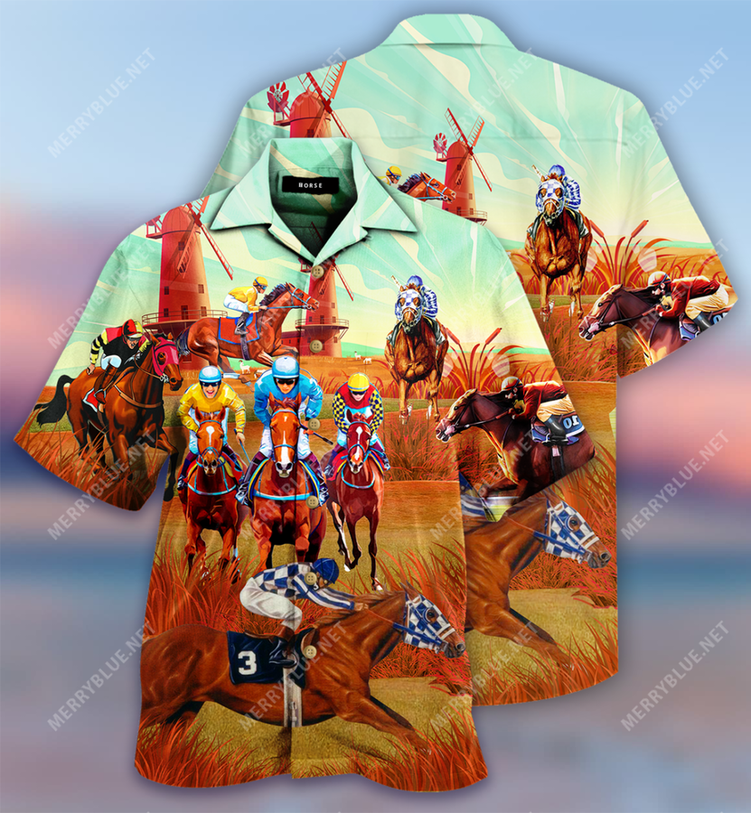 Horses Running In The Autumn Sky Hawaiian Shirt