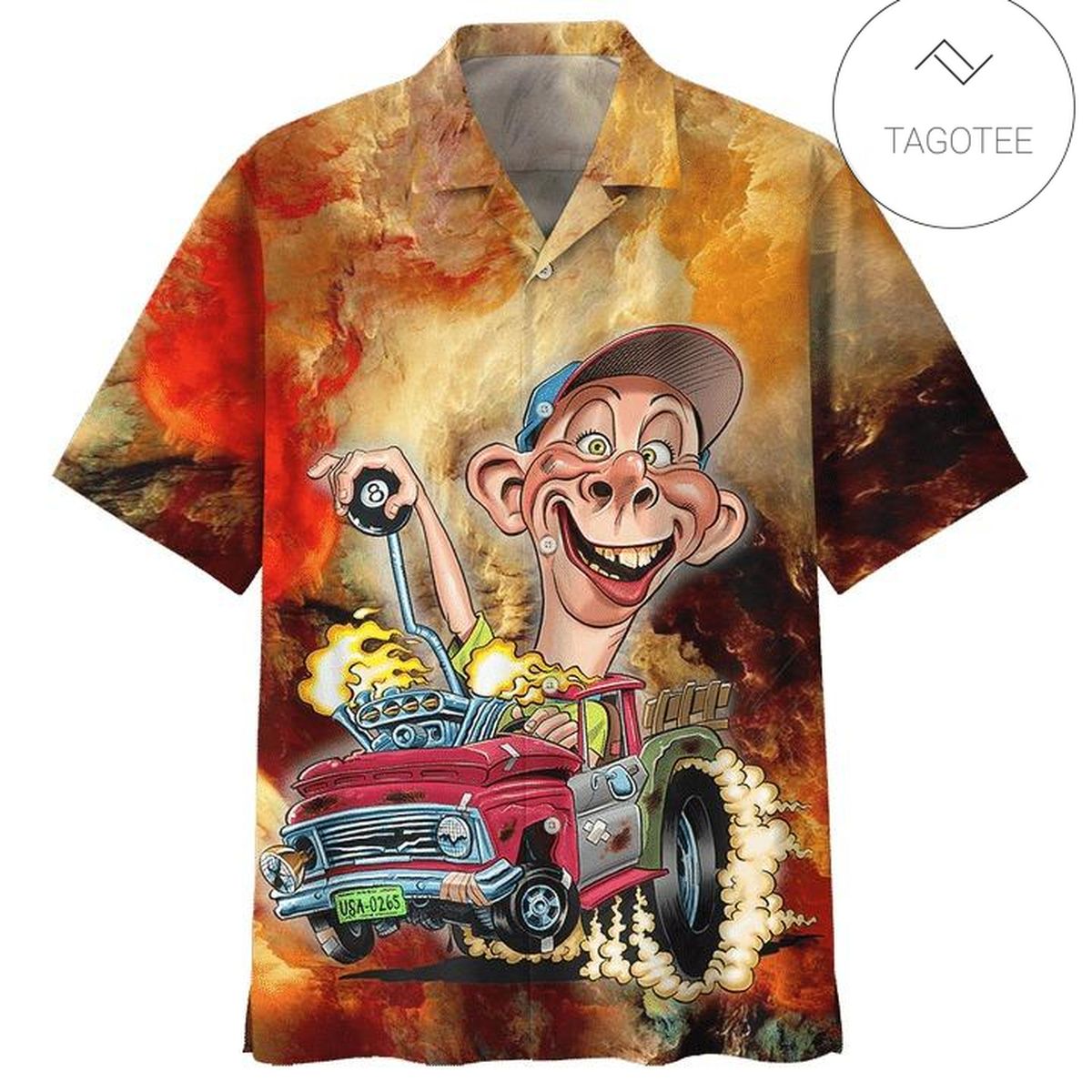 Hot Rod Hawaiian Shirt Car Service Parts Shop And Repair Hot Rod Pattern Hawaii Aloha Shirt