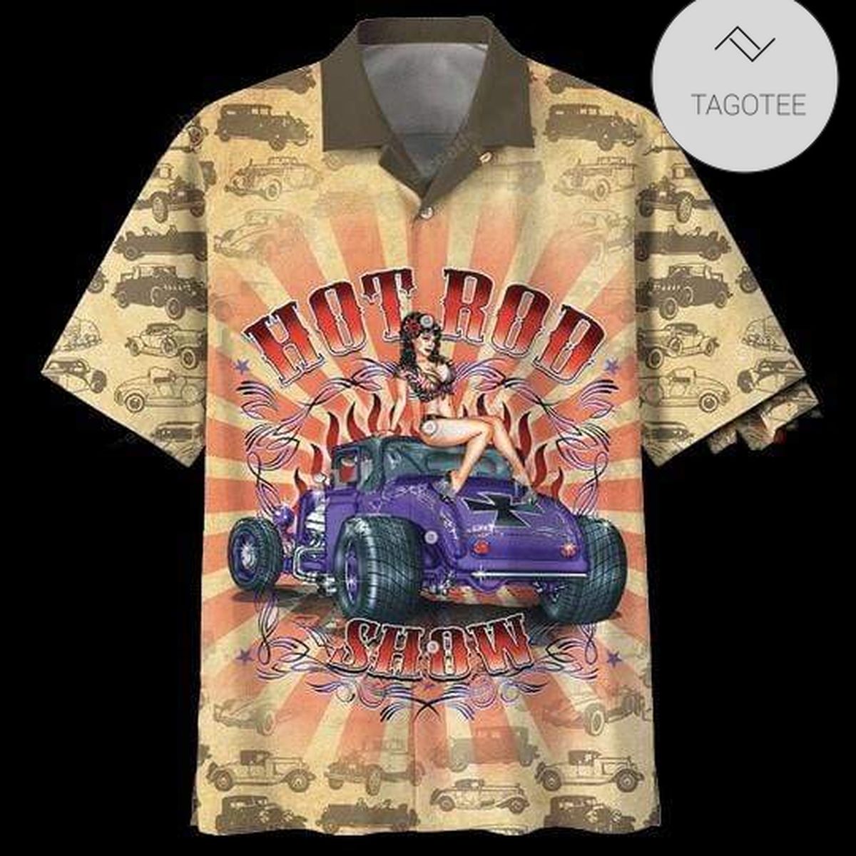 Hot Rod Hawaiian Shirt I’ll Drive My Hot Rod All Day Everyday Red Hawaii Aloha Shirt