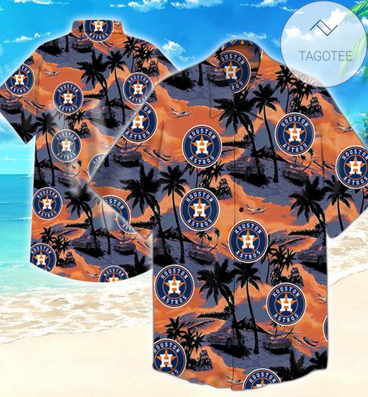 Houston Astros Hawaiian Shirt Houston Astros Logo Baseball Orange White Hawaii Aloha Shirt