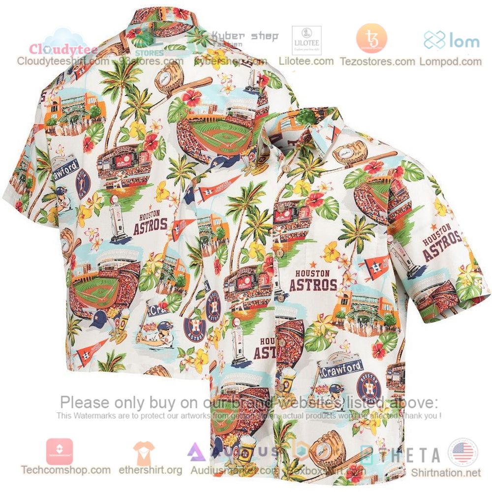 Houston Astros Bahama Coconut Point Island Button-Up Hawaiian Shirt