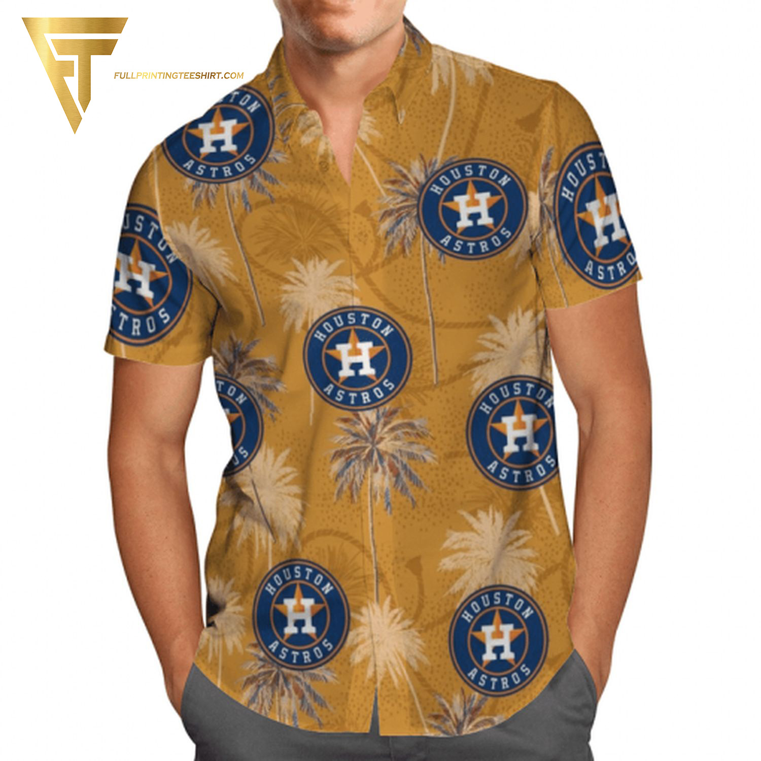 Houston Astros Vintage Full Print Hawaiian Shirt