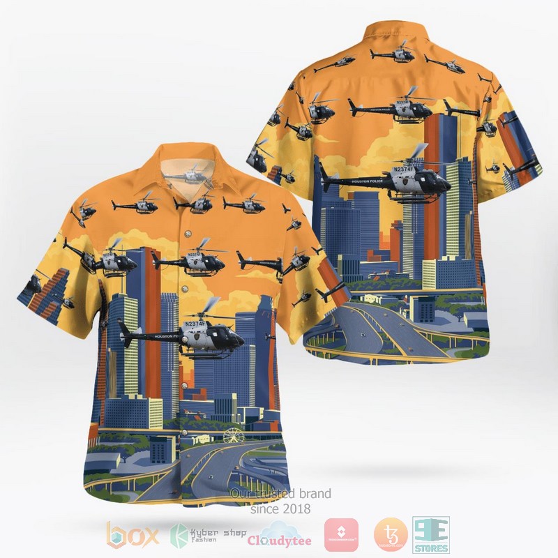 Houston Police Department Motorcycle Hawaiian Shirt