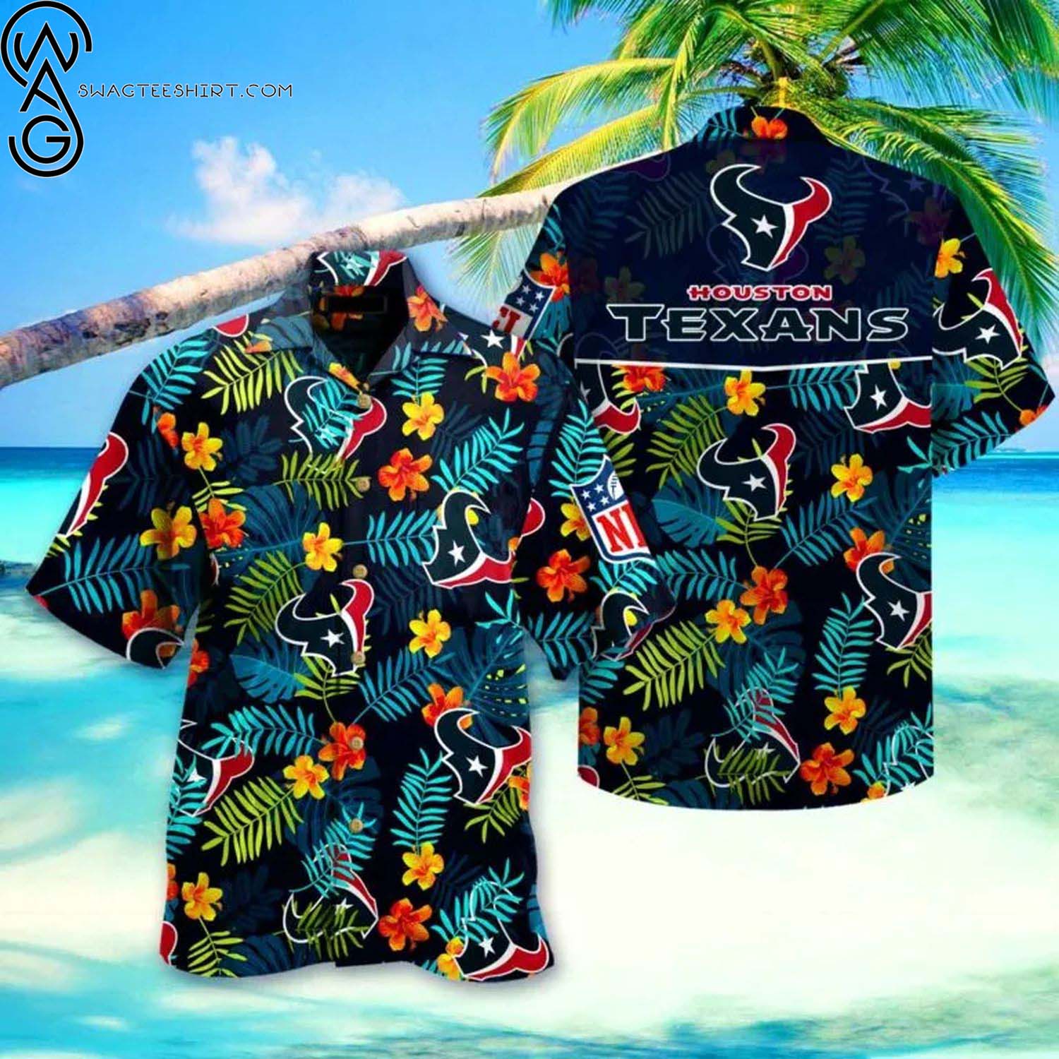 Houston Texans Flower Tropical Summer Aloha Hawaiian Shirt