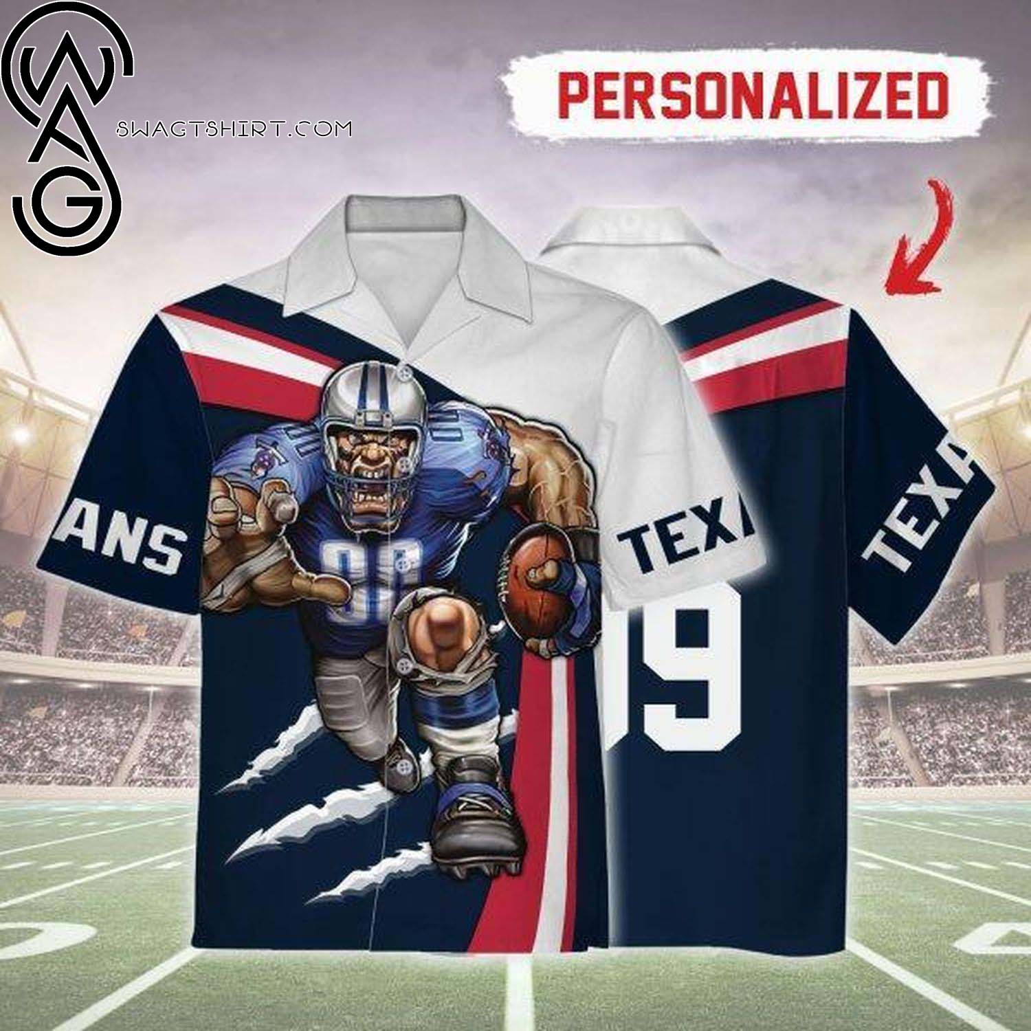 Houston Texans Football Team Summer Aloha Hawaiian Shirt