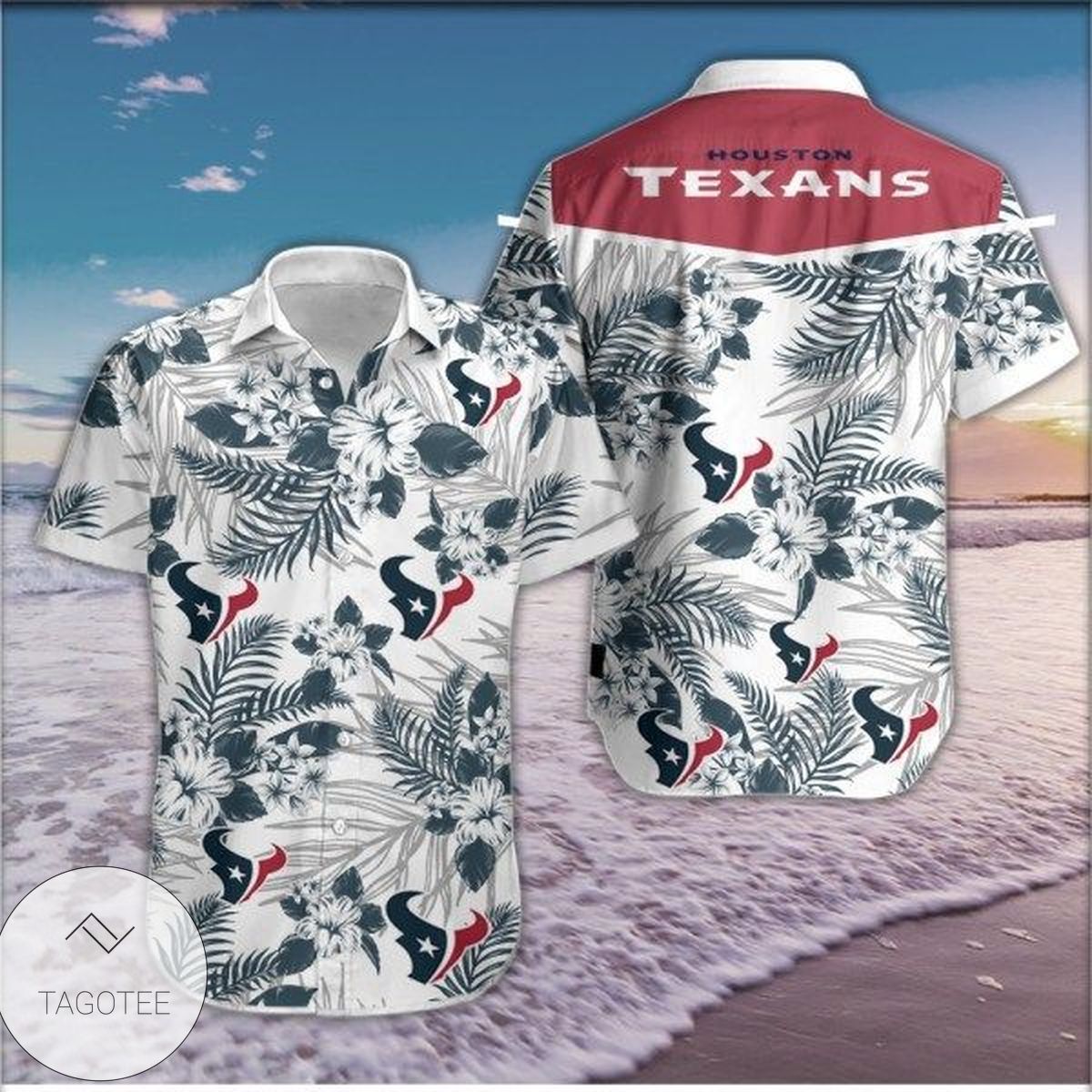 Houston Texans LV All Over Print Summer Short Sleeve Hawaiian Beach Shirt