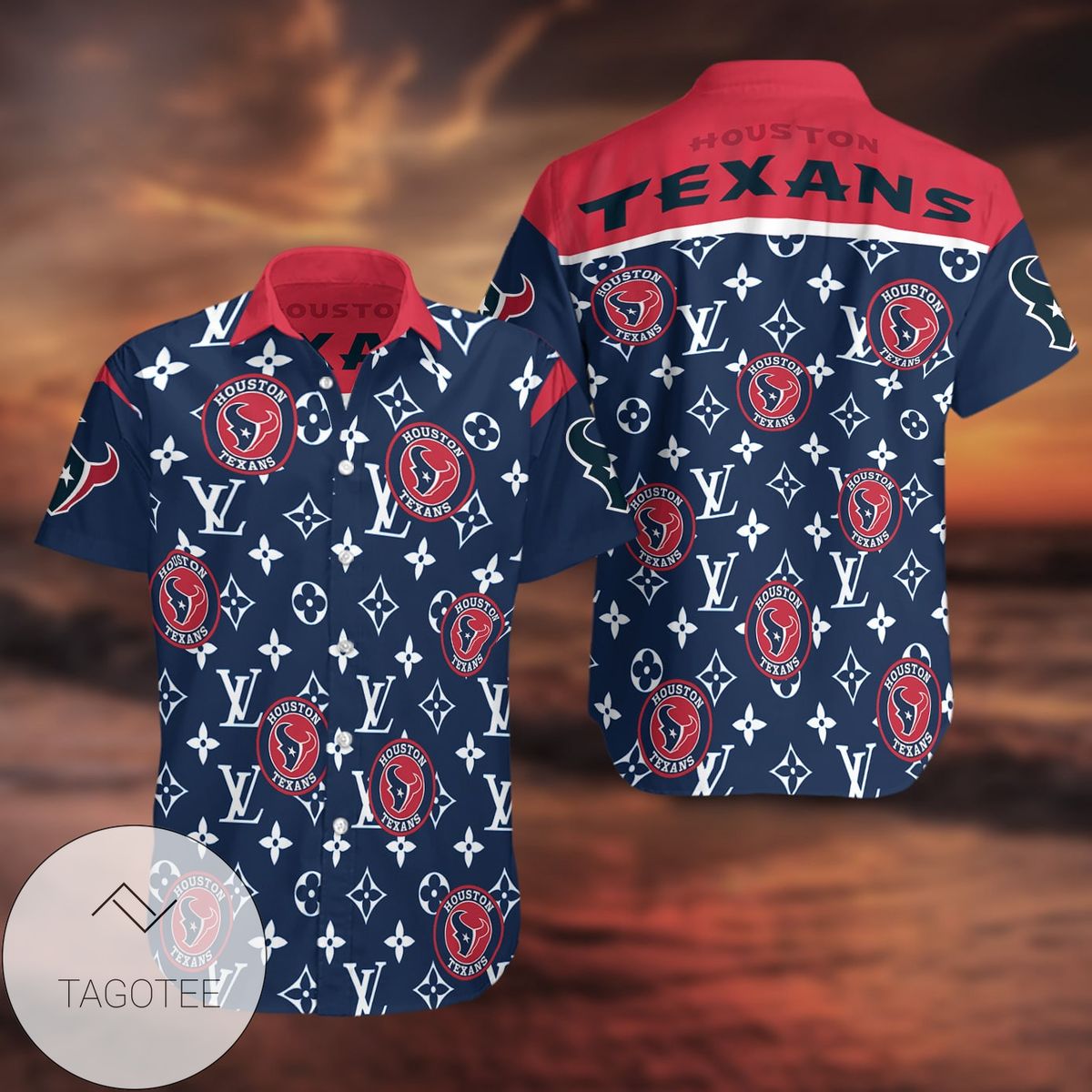 Houston Texans Hawaiian 3d Shirt Tropical Flower Short Sleeve Slim Fit Body-nfl