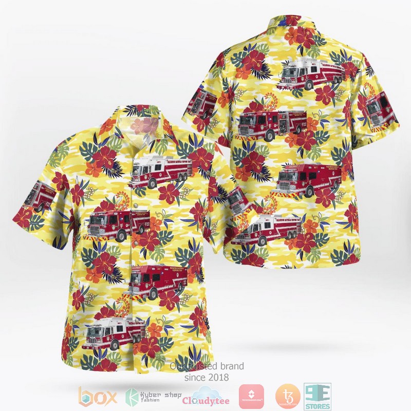 Houston Texas Houston Fire Department Station 20  Greater East End Hawaiian Shirt